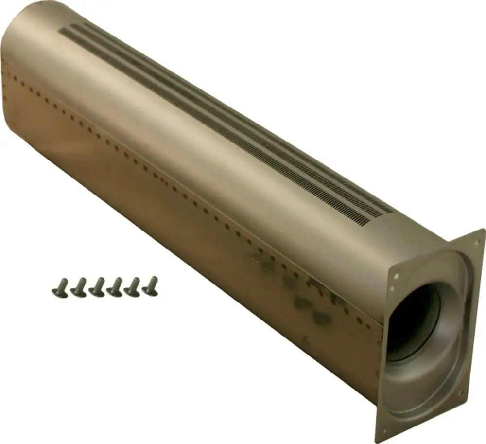 Brennerlanze aus Metall von Wolf, zylindrischer Form mit Vorderansicht und seitlichem Schlitz, begleitet von sechs Schrauben.